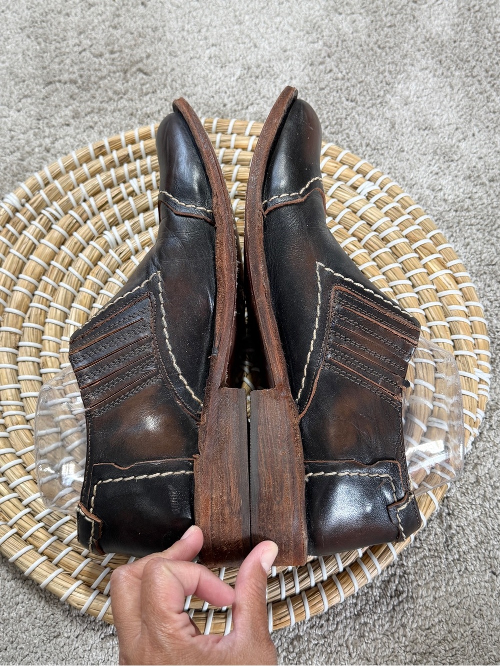 Bed|Stu Women’s Cobbler Series Slip On Shoes Leather in Dark Brown 8 - Picture 5 of 14